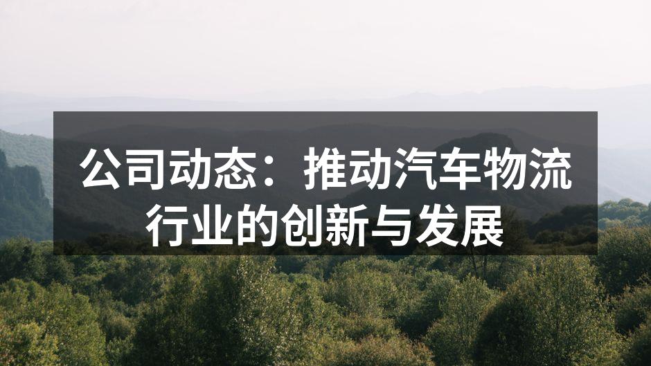 公司在物流行业的创新实践